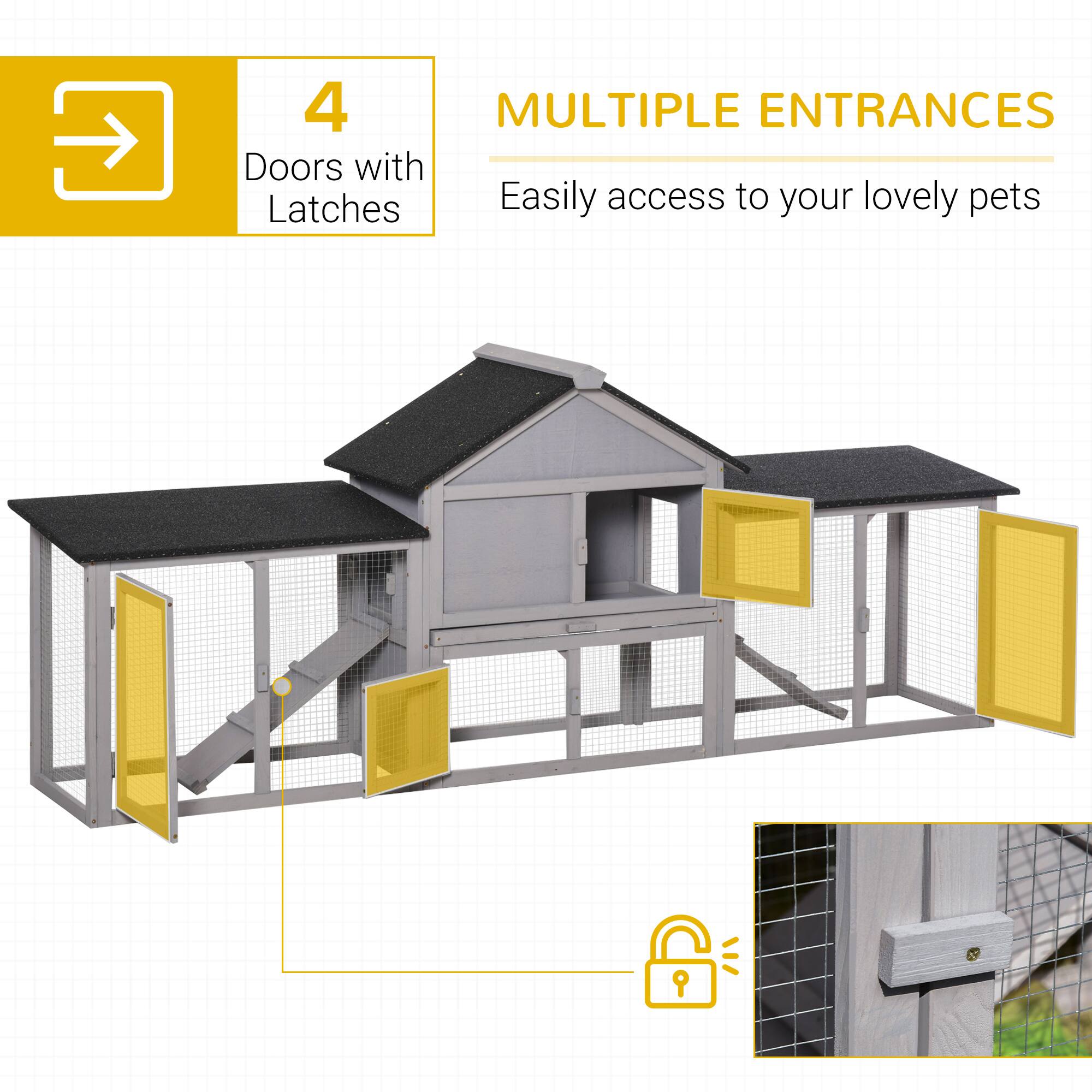 4 Doors with Latches  
Multiple Entrances  
Easily access to your lovely pets