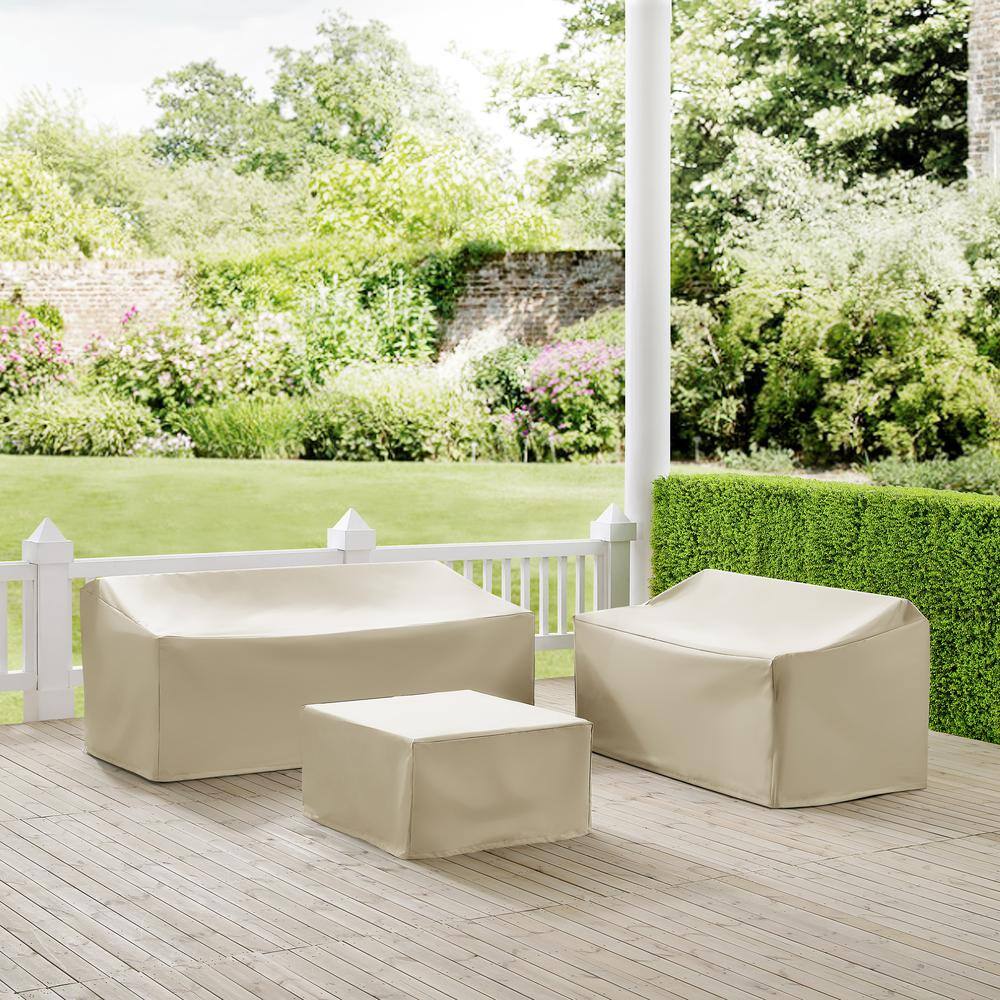 Alt View 2. Crosley Furniture - 3Pc Outdoor Furniture Cover Set - Tan.