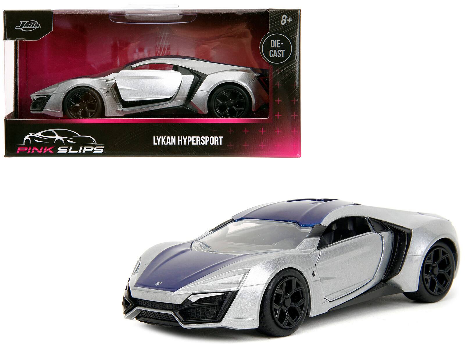Lykan Hypersport "Pink Slips" Series 1/32 Diecast Model Car by Jada - Silver Metallic And Purple