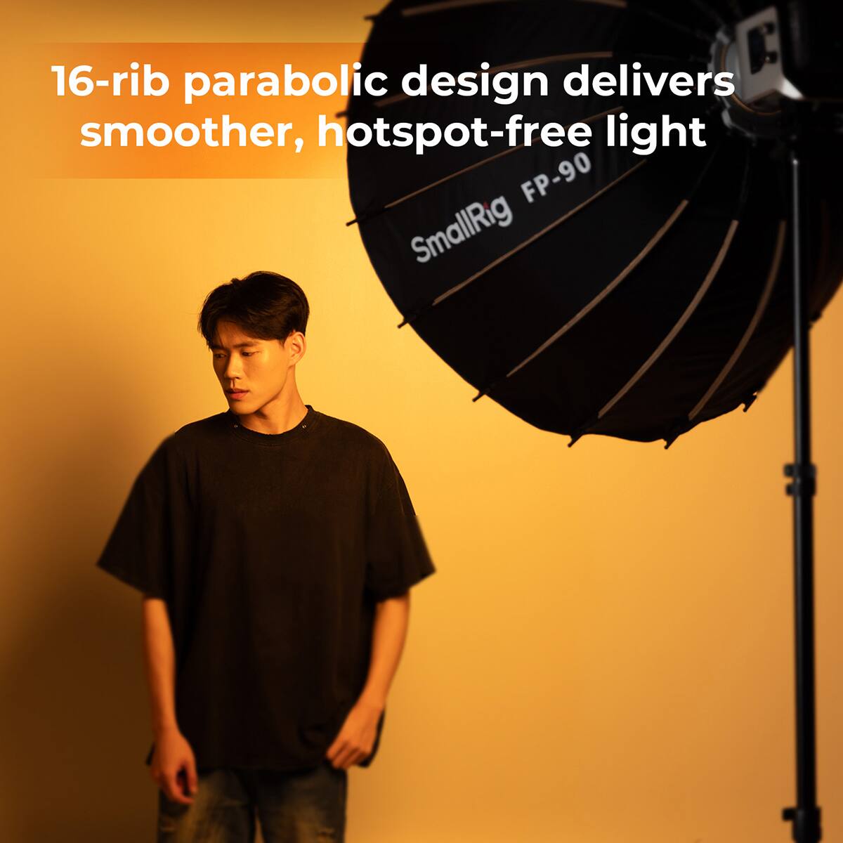 16-rib parabolic design delivers smoother, hotspot-free light  
FP-90  
SmallRig