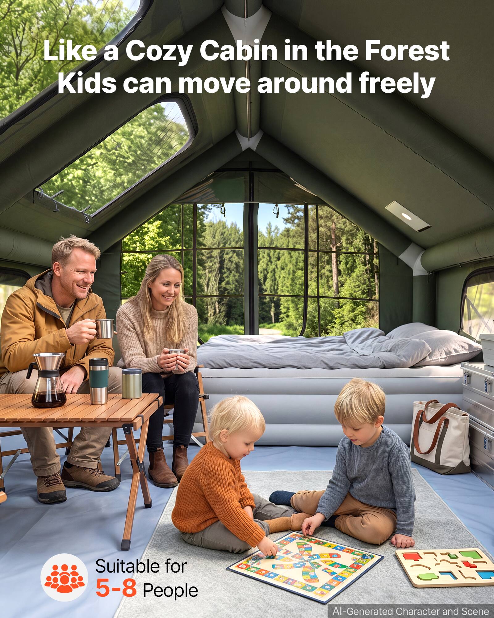 Like a Cozy Cabin in the Forest Kids can move around freely

200

Suitable for 5-8 People

AI-Generated Character and Scene