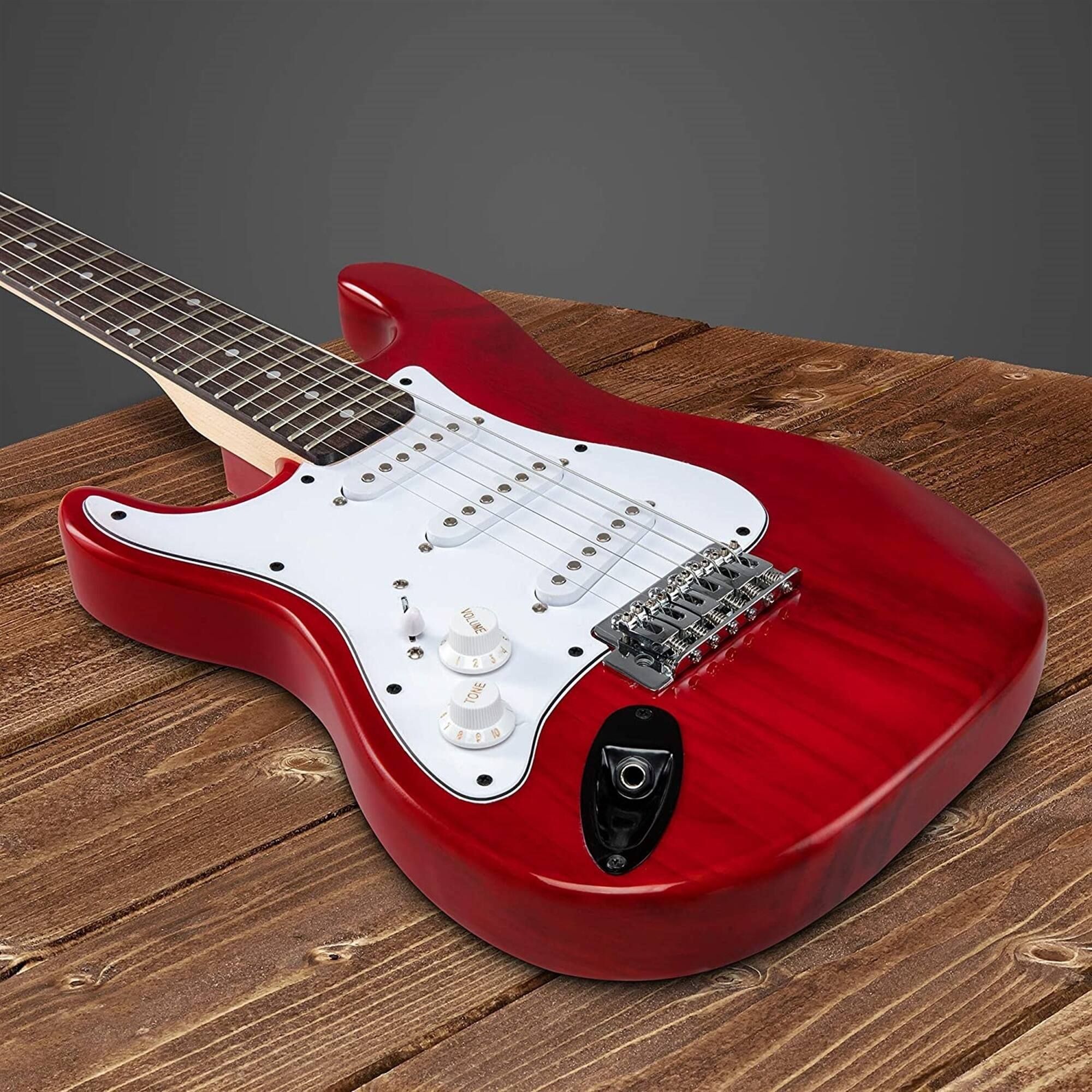Alt View 4. Lyxpro - Left Hand 36 Inch Electric Guitar and Kit for Lefty Kids with 3/4 Size Beginners Guitar, Amp - Red.