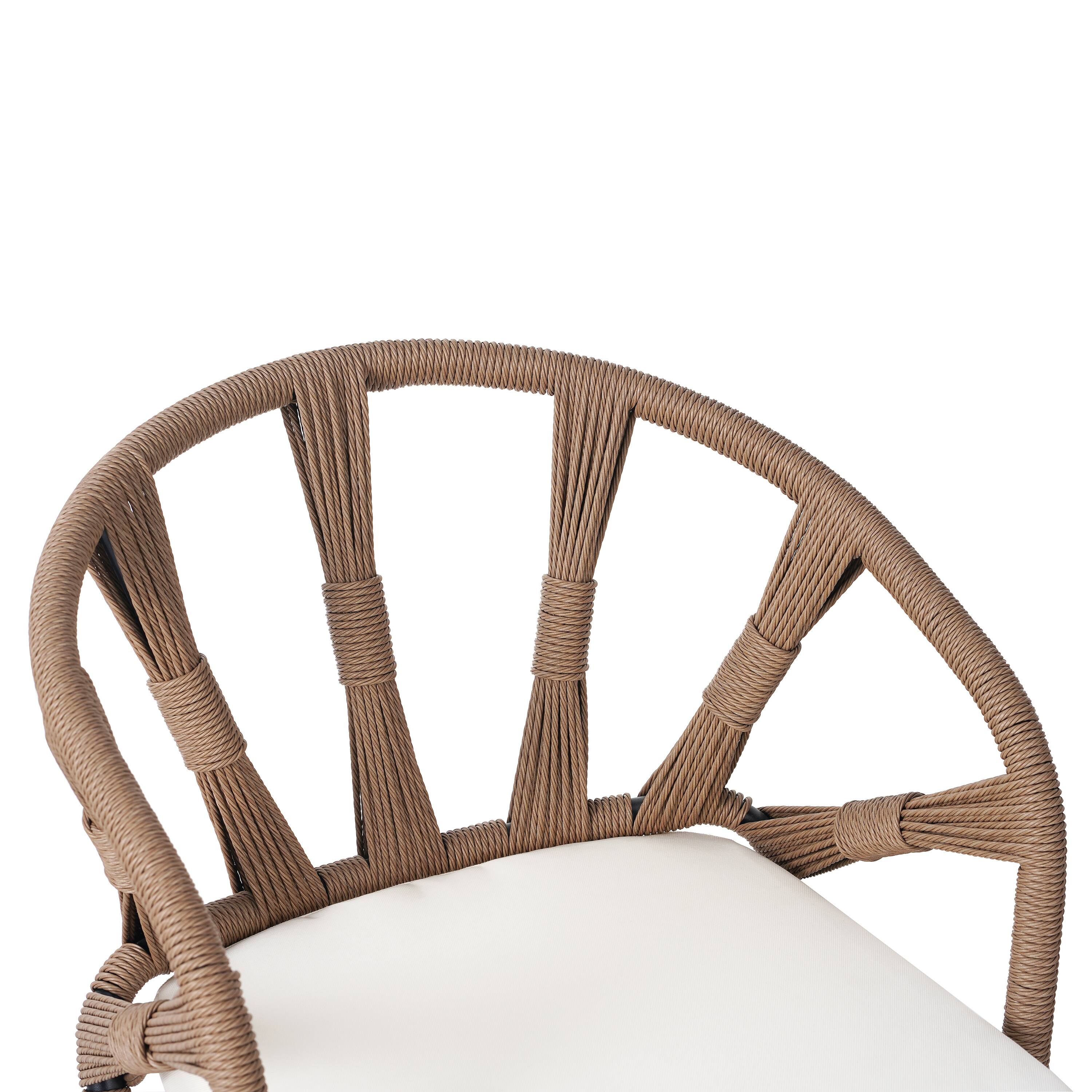 Alt View 7. Mondawe - 5-Piece Outdoor Set with PE Rattan Chairs and Plastic Wood Table - Brown.