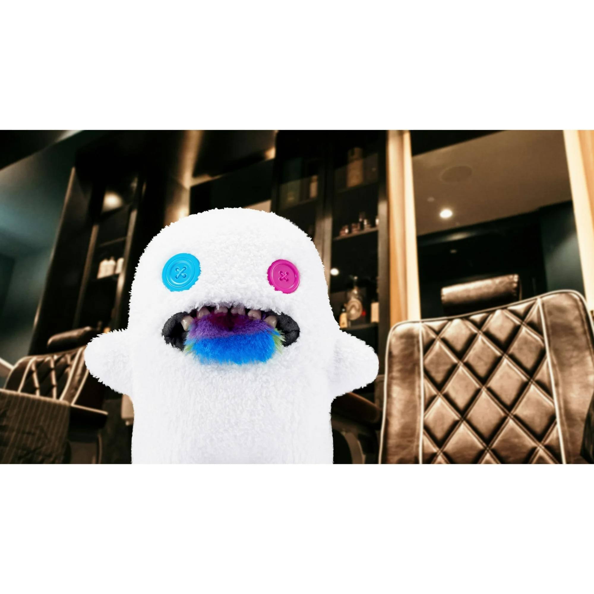 Alt View 2. ZURU - Fuggler Hairy Fuggs 9 Inch Plush | Oogah Boogah (Rainbow Tongue) - Multi-Colored.