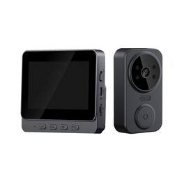 Cluzine - 2.4G Wireless Video Doorbell with 4.3" Screen, No WiFi Needed, One-Touch Pairing, IR Night Vision