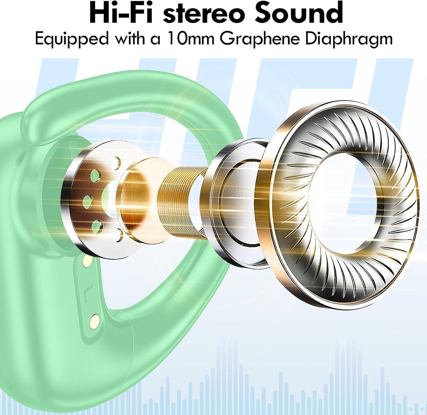 Hi-Fi stereo Sound  
Equipped with a 10mm Graphene Diaphragm