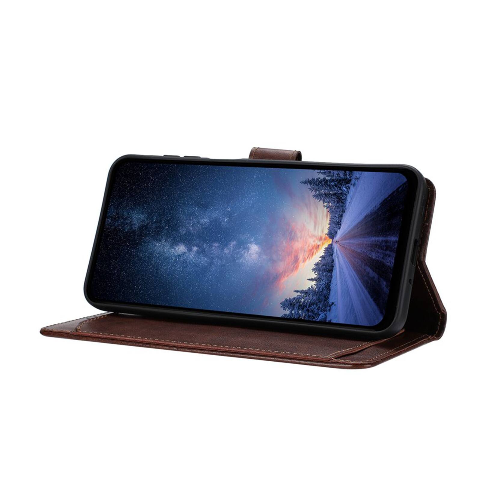 Alt View 1. Dteck - Dteck Wallet Folio Case for Apple iPhone 16e/17e, Shockproof Magnetic PU Leather Flip Card Slots Stand Case - Brown.