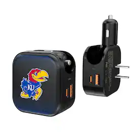 Keyscaper - Kansas Jayhawks 2-in-1 USB A/C Charger - Black