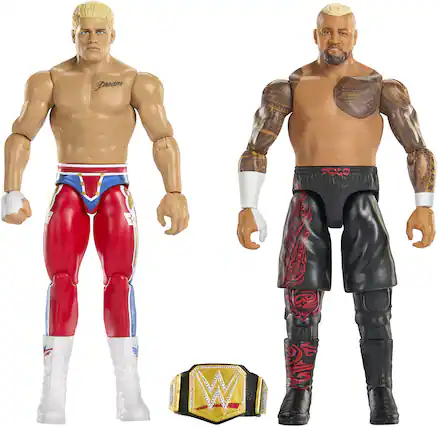 Front. Mattel - Mattel Collectible - WWE Main Event Showdown Cody Rhodes vs Solo Sikoa 2-Pack - COLLECTIBLES - Multicolor.