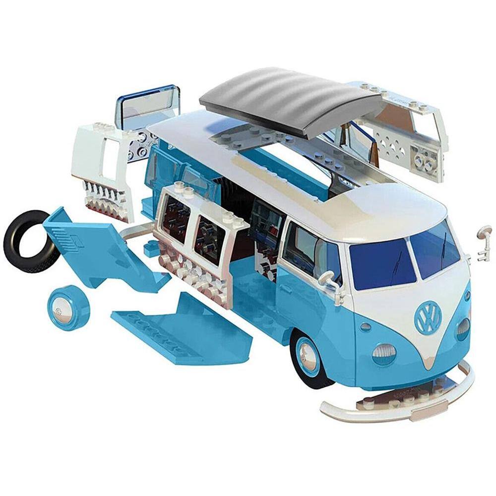 Left. Airfix Quickbuild - Skill 1 Model Kit Volkswagen Camper Van Blue Snap Together Model by Airfix Quickbuild - Blue.