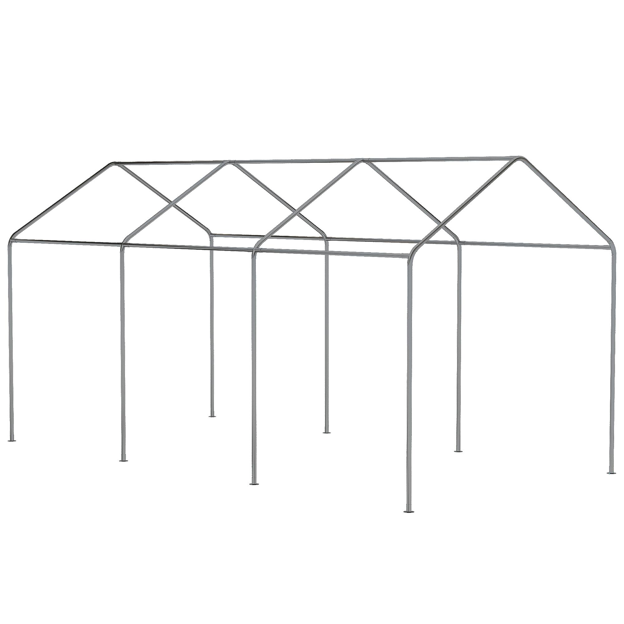 Alt View 7. Outsunny - 10' x 20' Party Tent and Carport, Height Adjustable Portable Garage, Outdoor Canopy Tent 8 Legs - White.