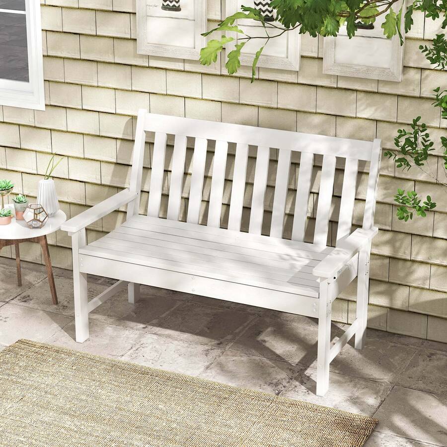 Cheesy Bench Costway Garden Bench All Weather HDPE 2 Person Outdoor Bench for Front ...