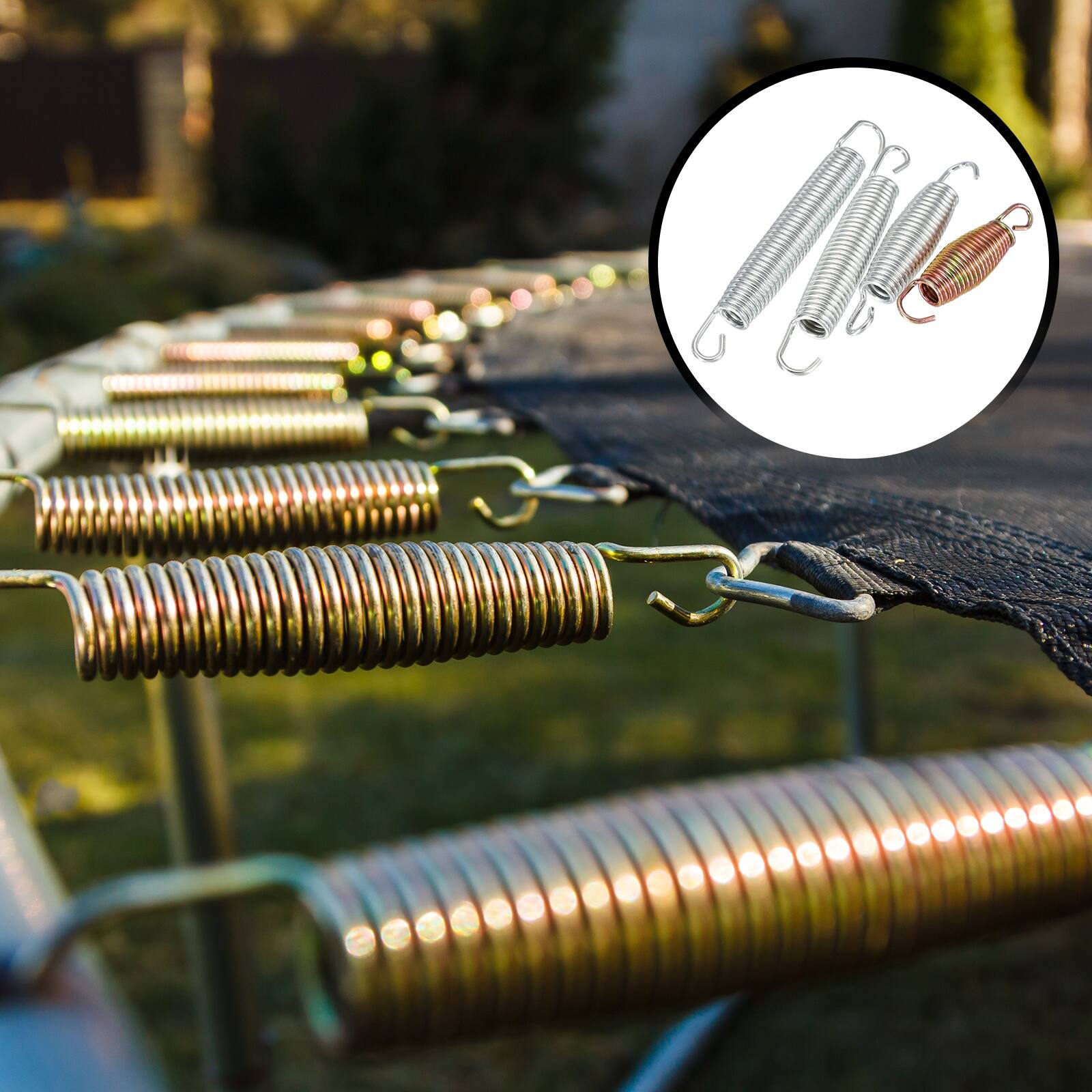 Alt View 4. Unique Bargains - Trampoline Springs, Carbon Steel, 4.7in, 4pcs Replacement for Fitness Rebounder - Silver.