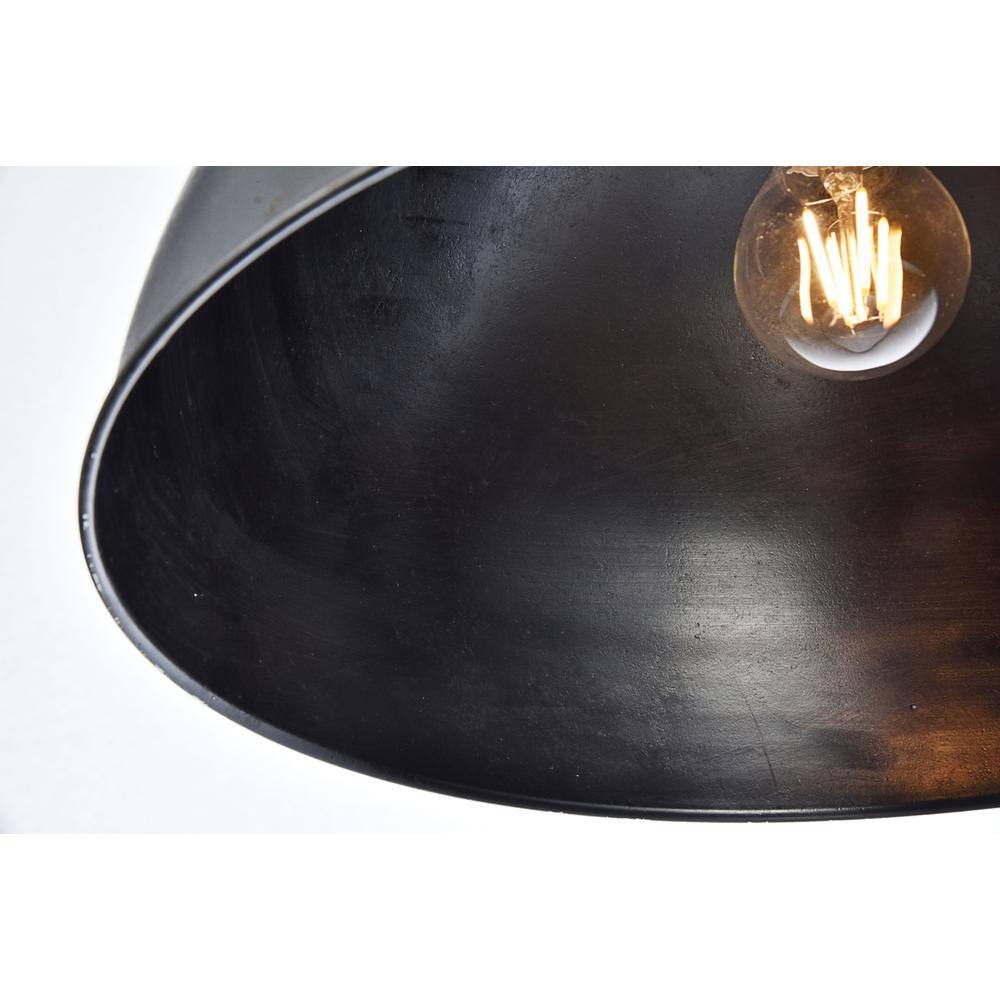 Back. Living District - Merce Collection Pendant D15 H10 Lt:1 Vintage Black Finish - Vintage Black.