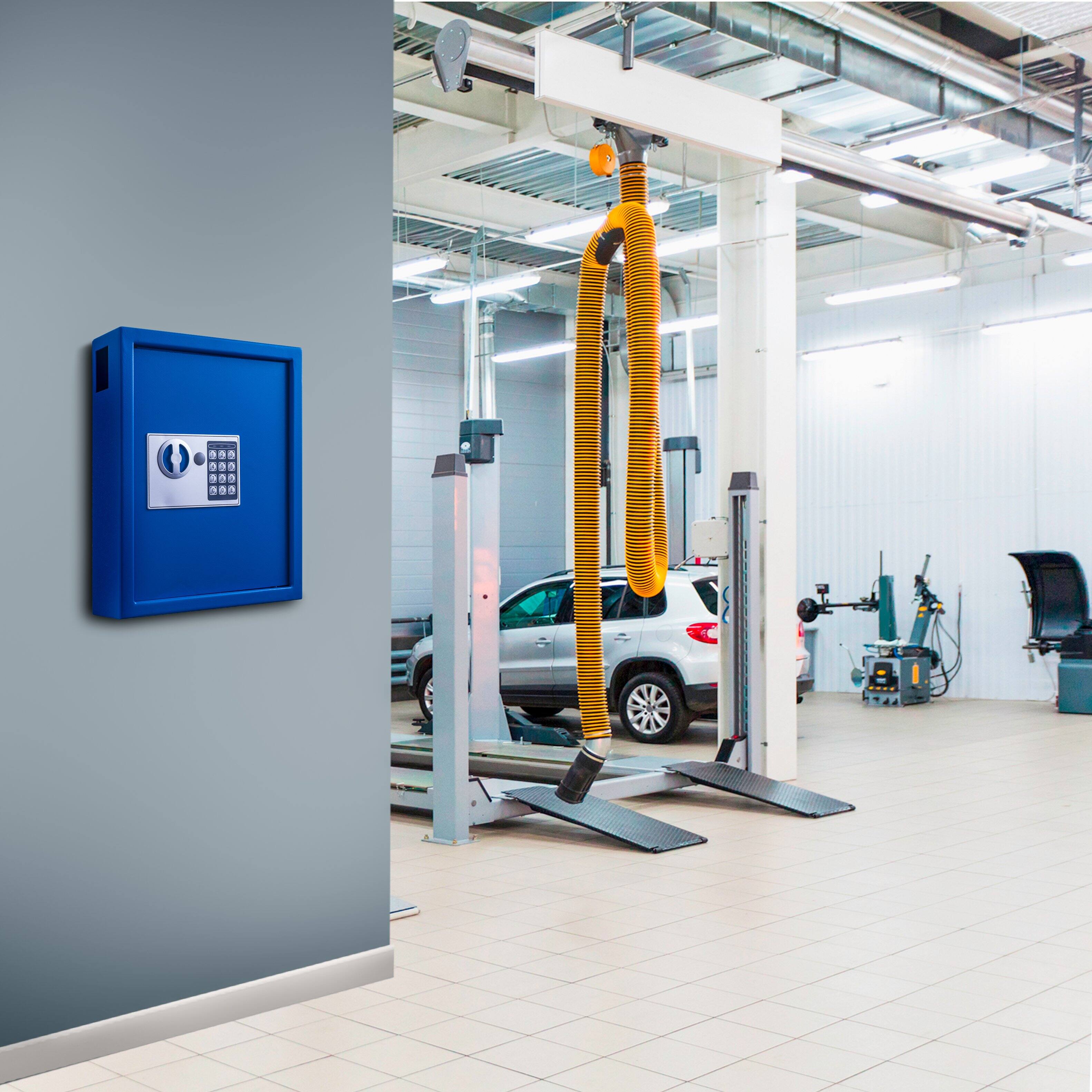 Alt View 5. AdirOffice - Steel Digital Key Cabinet, 40-Key Capacity with Programmable Lock - Blue.