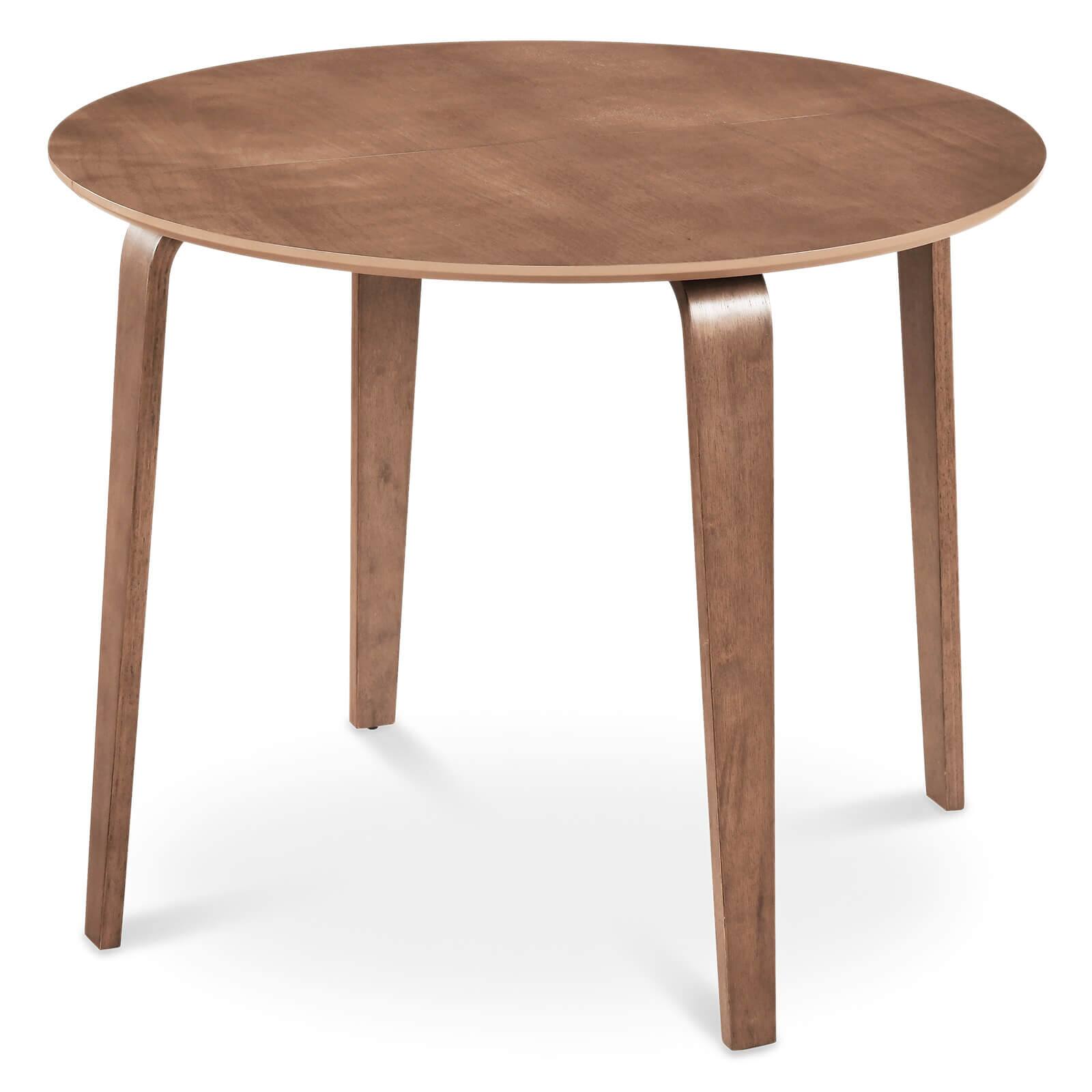 Alt View 8. Costway - Costway 37.5" Round Kitchen Table Circle Dining Room Table with Rubber Wood Legs - Walnut.