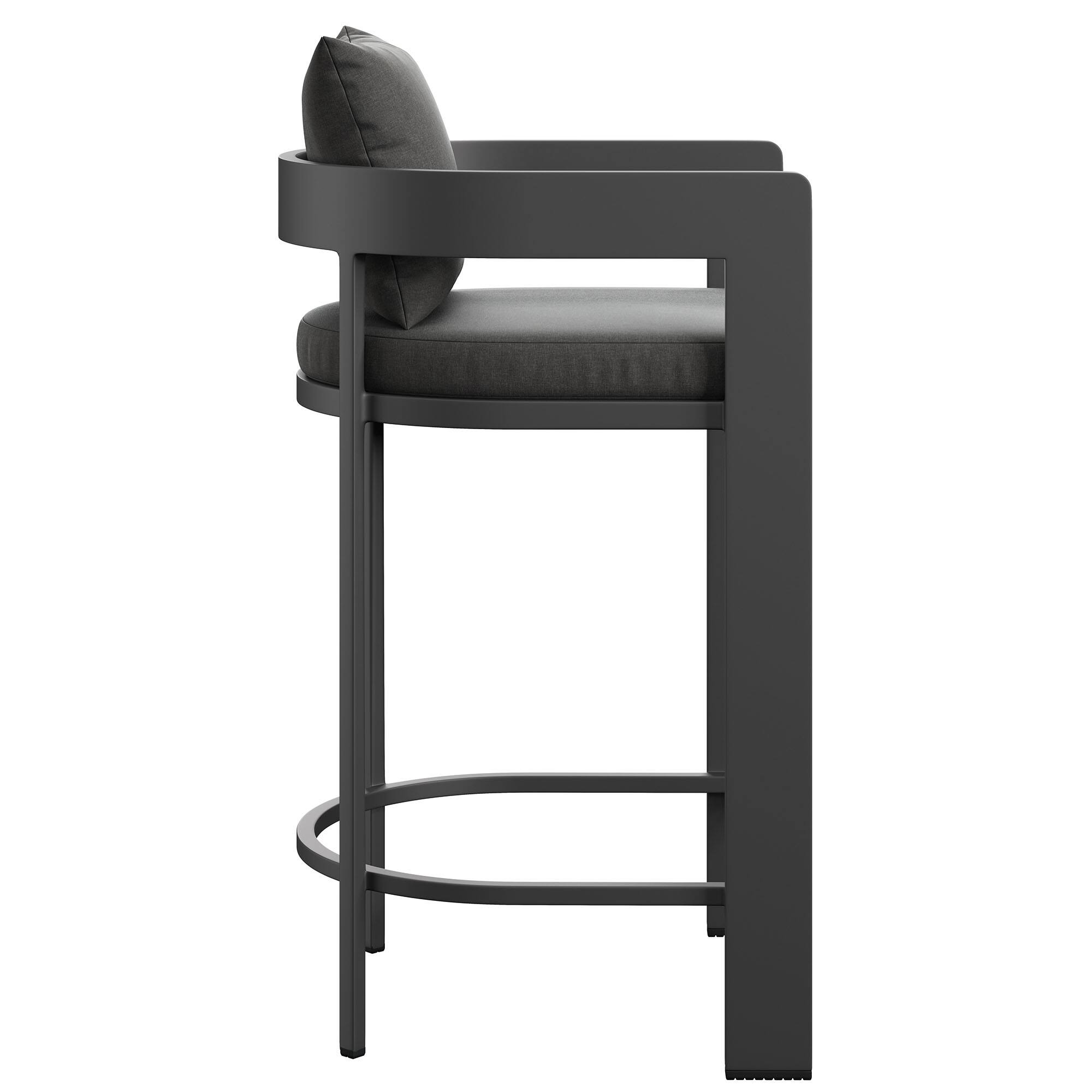Alt View 2. Modway - Tahoe Outdoor Patio Aluminum Bar Chair by Modway - Charcoal.