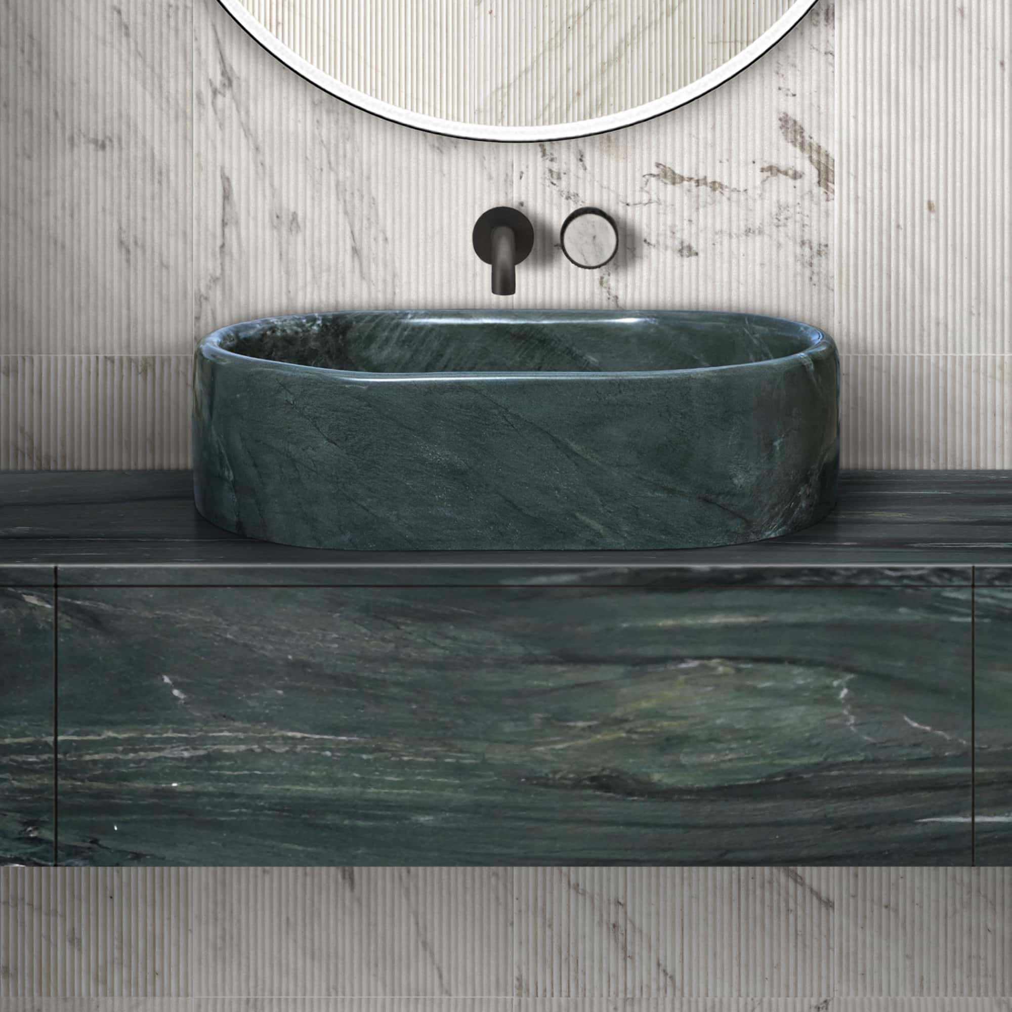 Elegant Natural Marble Bathroom Vessel Sink with Polished Finish for Luxurious Countertop Installation