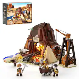 Lumibricks - Wild West Gold Mine Lighting Building Set, 658 Pieces Western Mining Display Model Kit for Ages 16+