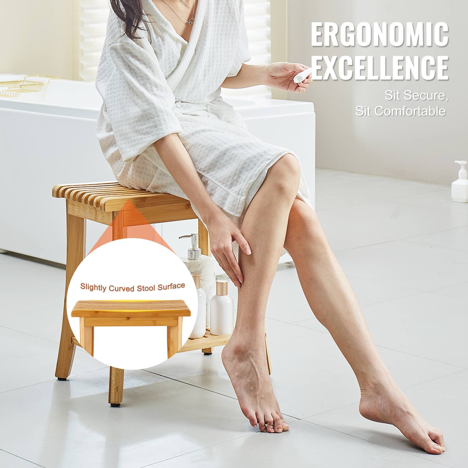 ERGONOMIC EXCELLENCE  
Sit Secure, Sit Comfortable  

Slightly Curved Stool Surface