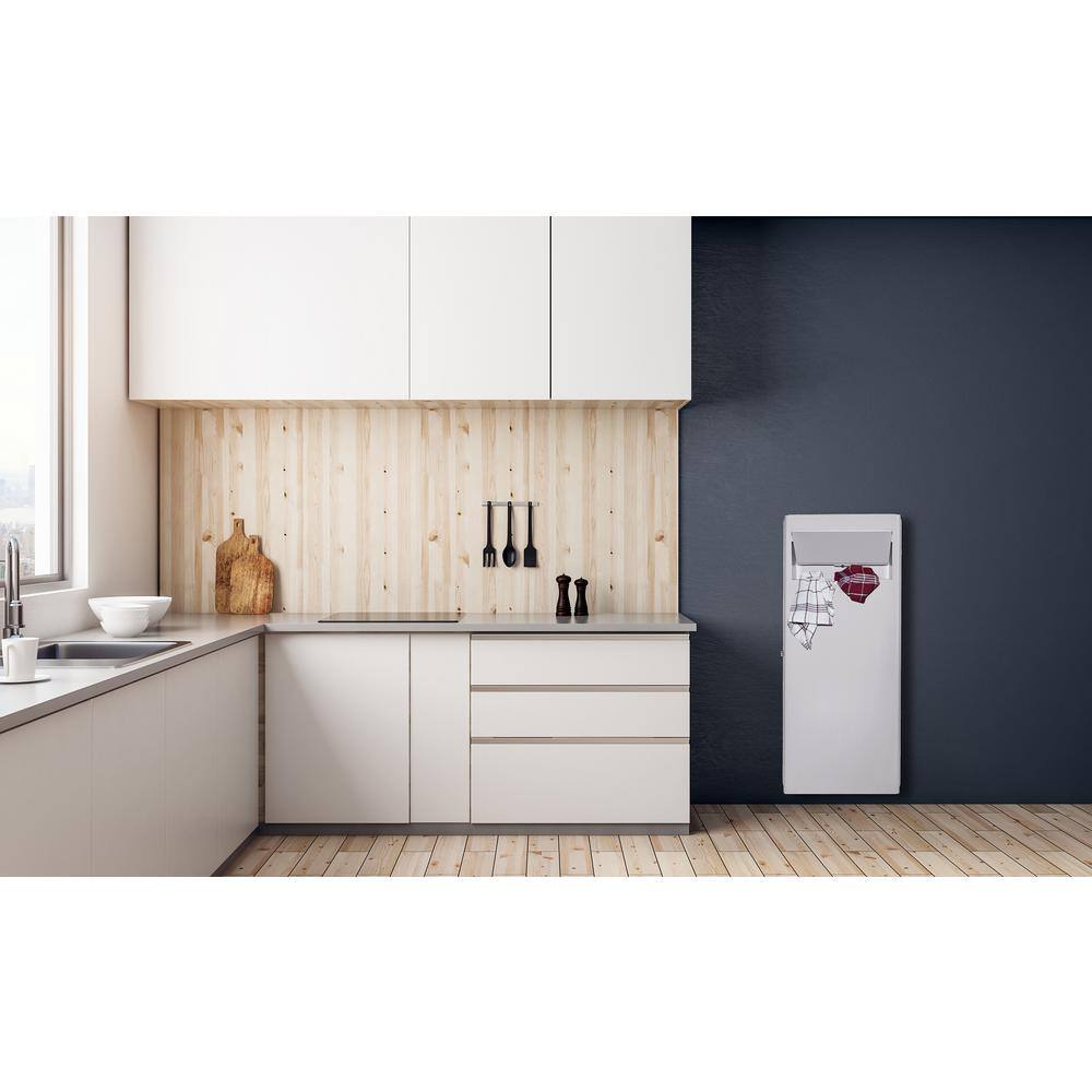 Alt View 2. AdirHome - Laundry Hamper Cabinet, Steel, Recessed Wall-Mount Laundry Hamper - White.