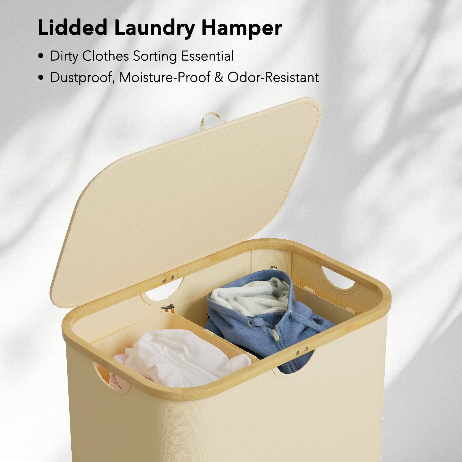 Lidded Laundry Hamper  
- Dirty Clothes Sorting Essential  
- Dustproof, Moisture-Proof & Odor-Resistant