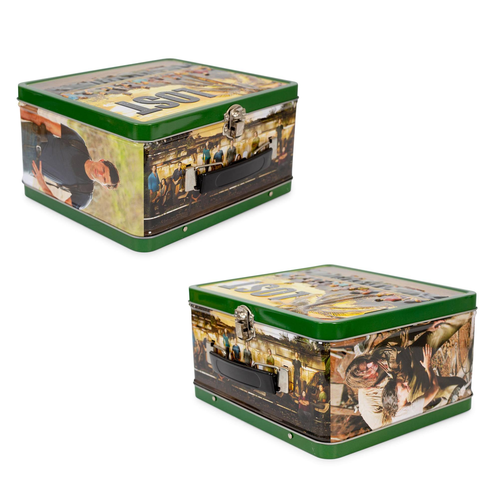Alt View 1. Toynk - LOST Cast Metal Tin Lunch Box Tote | 8 x 7 x 4 Inches - Green.