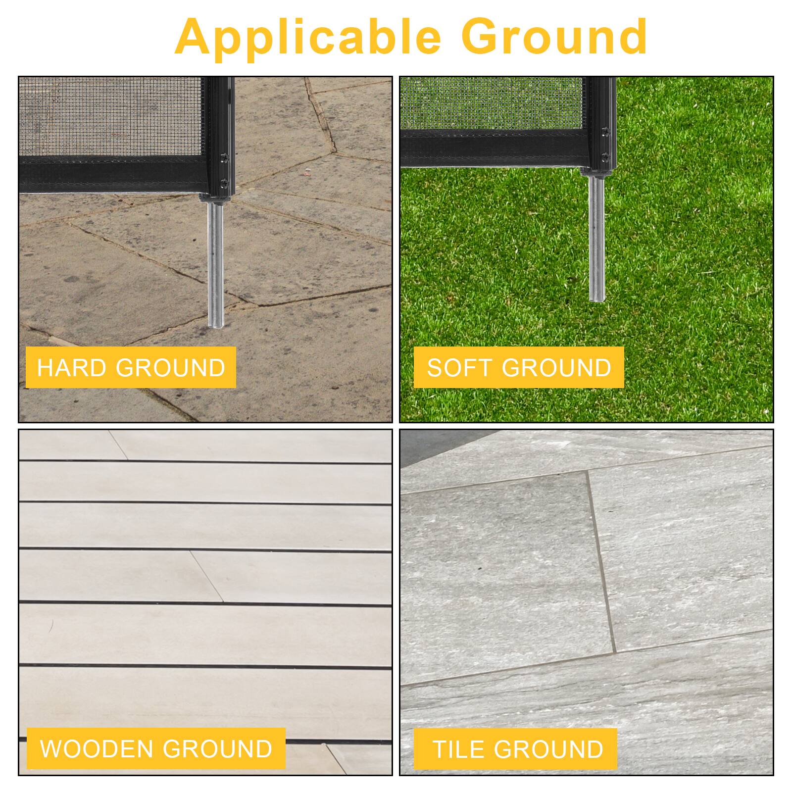 Applicable Ground

- HARD GROUND
- SOFT GROUND
- WOODEN GROUND
- TILE GROUND