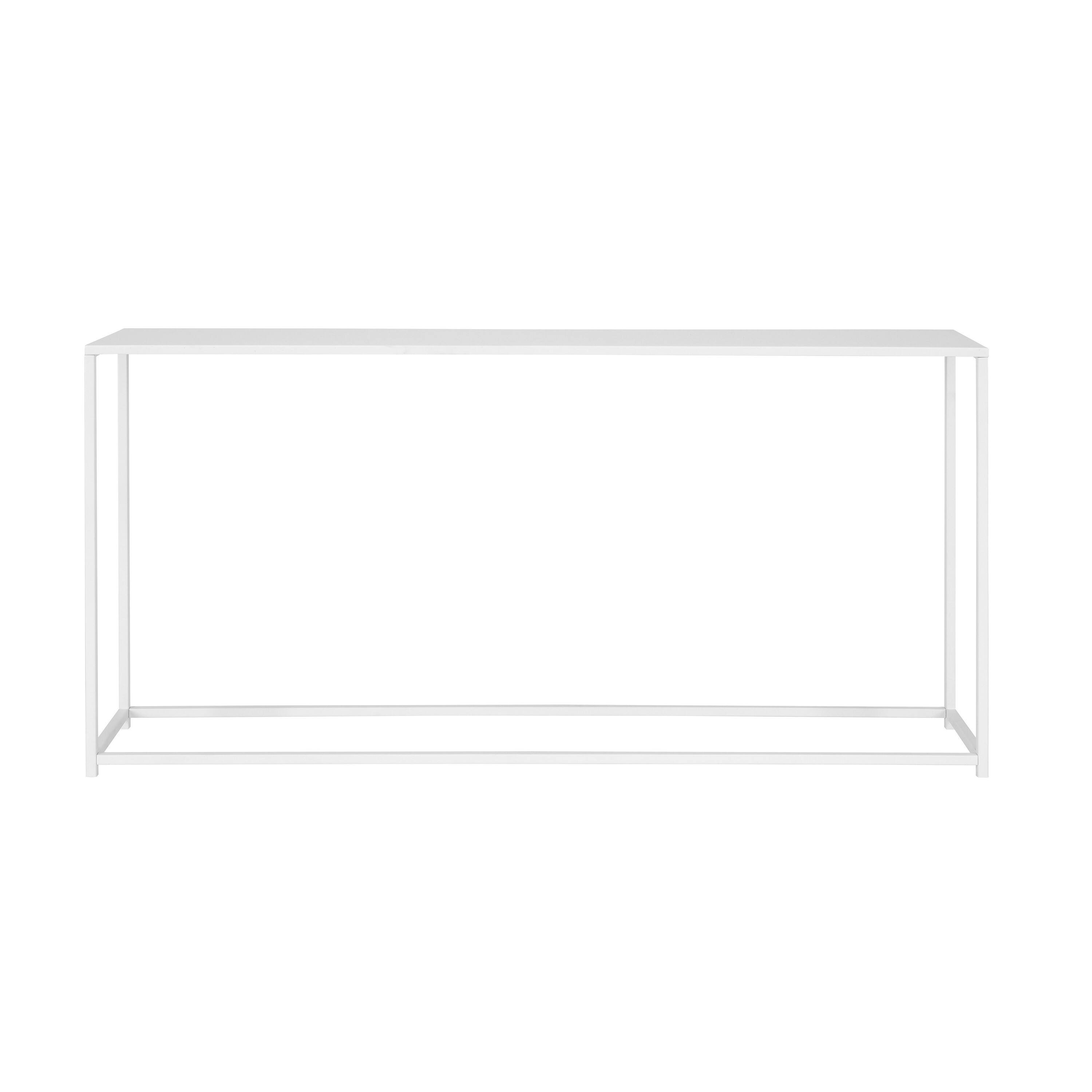 Angle. Manhattan Lane - Eme 56 Inch Console Table, Rectangular Top, Metal Frame - White.