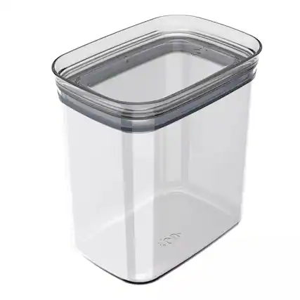 Front. OU - OU Airtight Food Storage Container 6.3 cup, Stackable Plastic Pantry Organizer with Leak Proof Lid - Clear.