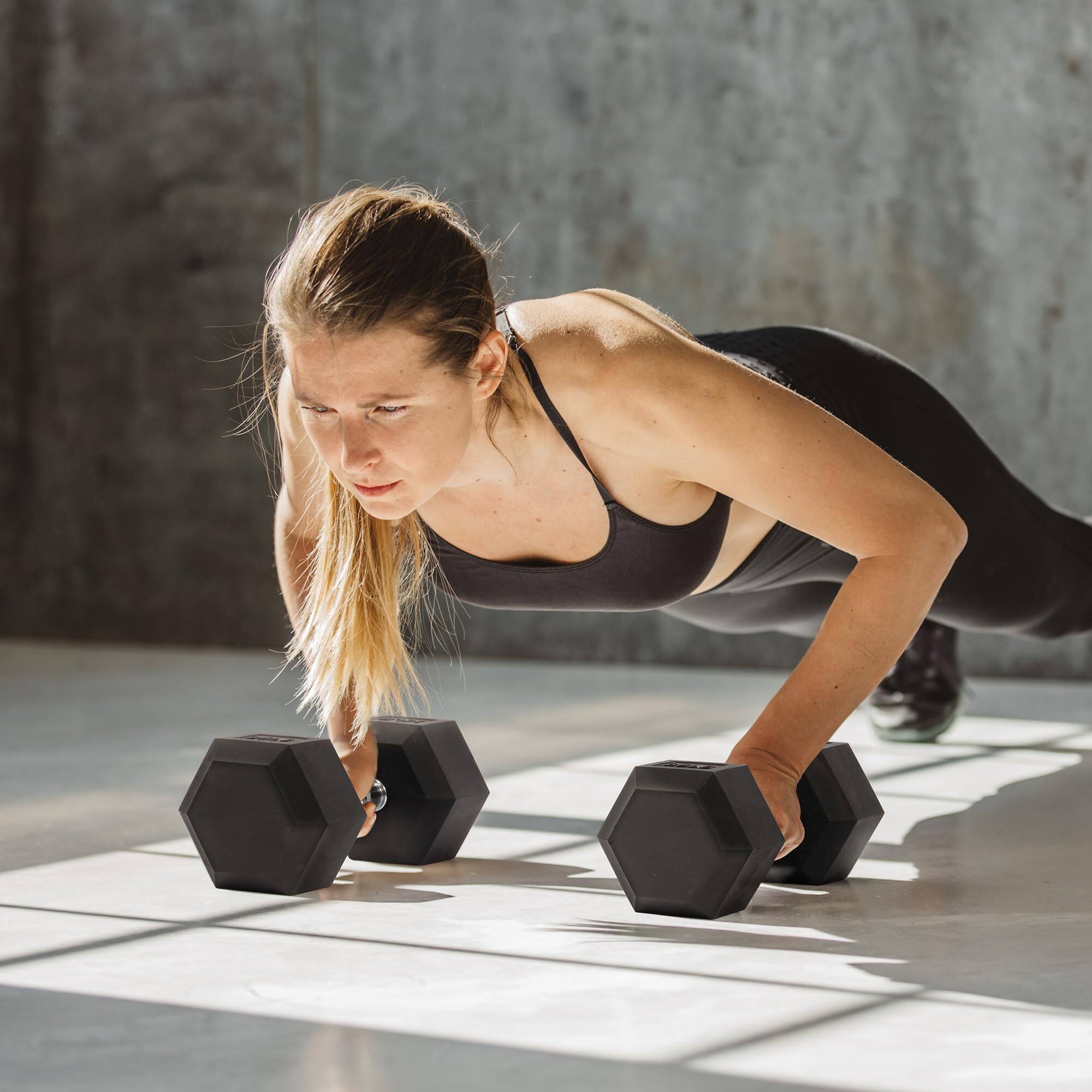 Alt View 6. Alchemy Casas - Hex Dumbbells Rubber Coated Hand Weights For Exercises And Fitness Home Gym Pair p Various Sizes Choices - MULTI.
