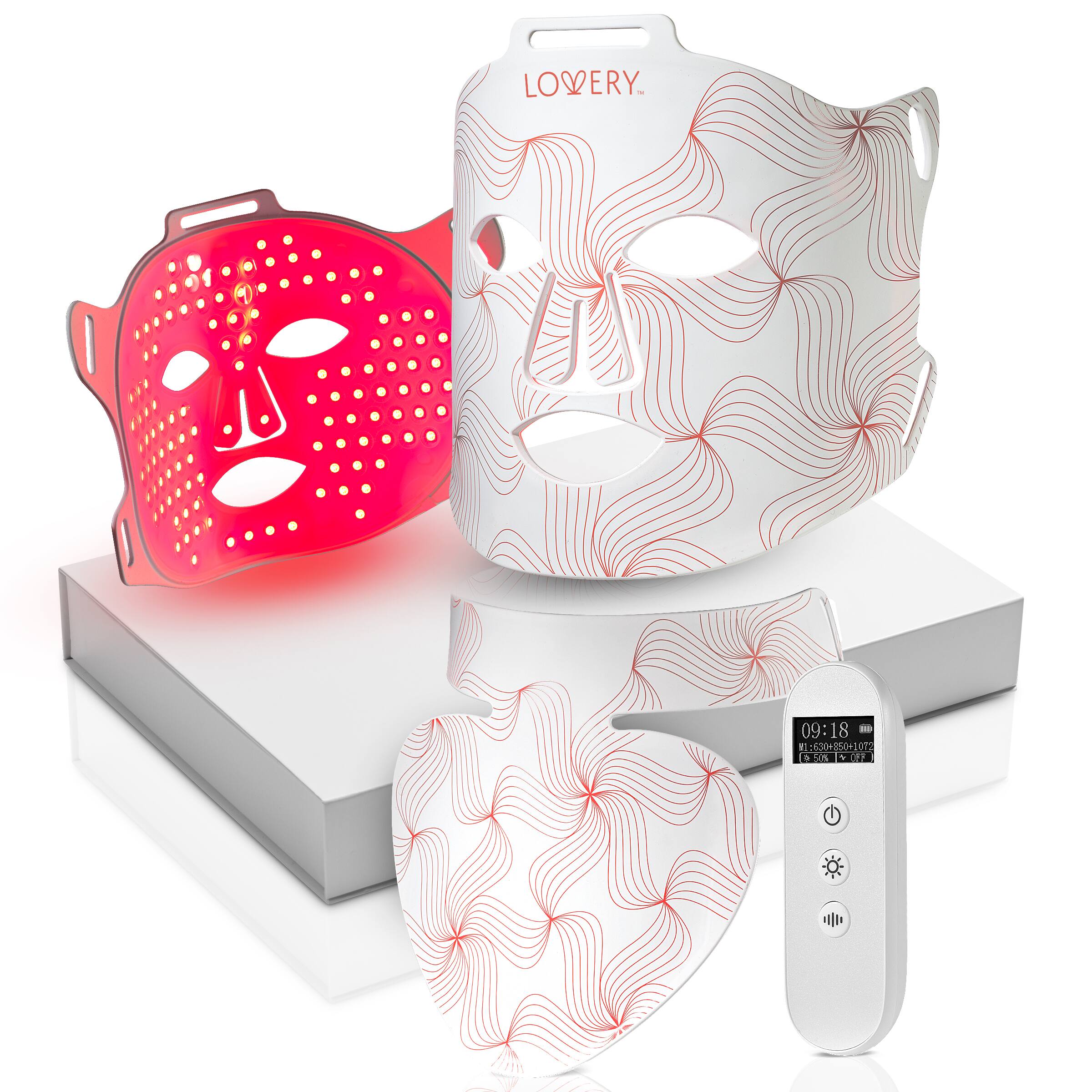 Lovery - FDA-Cleared LED Light Therapy Face & Neck Set, Multi-Wavelength (1072/850/633/590/415nm), Silicone Mask - White price history on PriceWatchPro