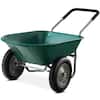 Front. Best Choice Products - Best Choice Products Dual-Wheel Home Wheelbarrow Yard Garden Cart for Lawn, Construction - Green - Green.