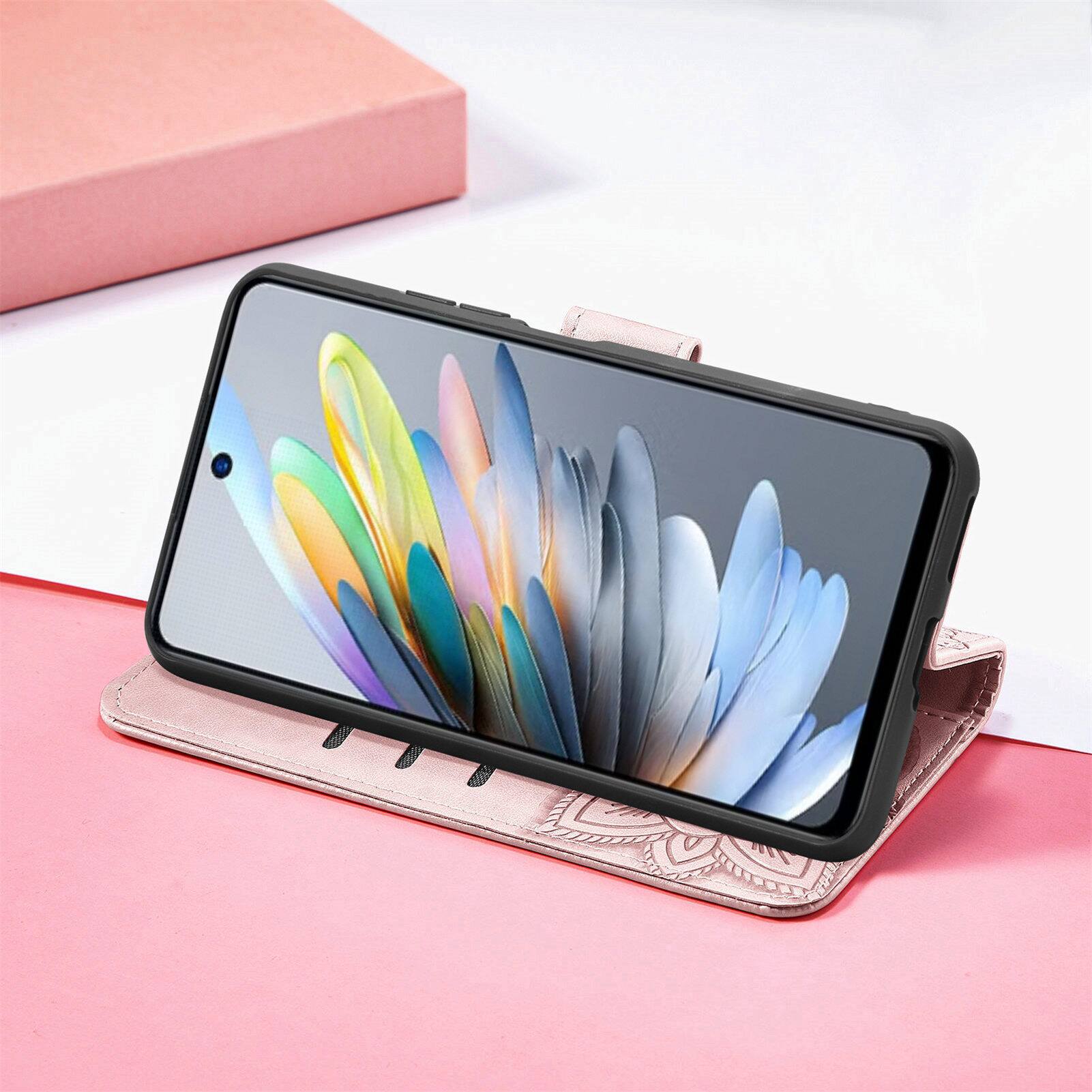 Alt View 6. UUCOVER - PU Leather Wallet Case for Motorola G 5G (2025) with Card Cash Holder, Magnetic Clasp Flip Stand Cover with Wrist Strap - Lightpurple.