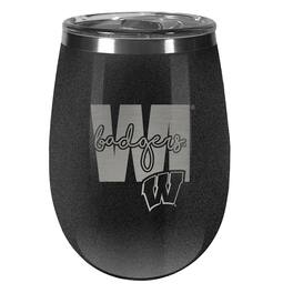 Great American Products - Wisconsin Badgers 10oz. Onyx Wine Tumbler - Multicolor