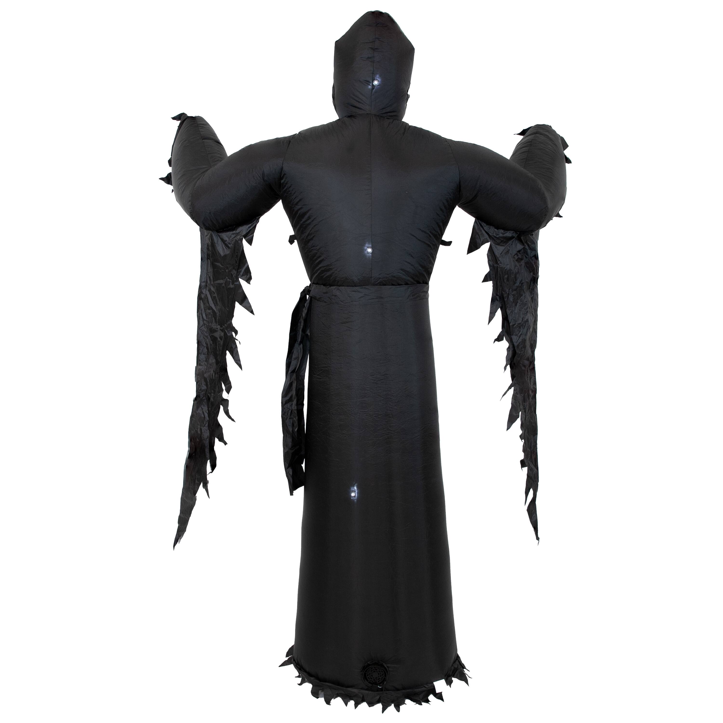 Alt View 9. Sunnydaze - 7 ft Grisly Grim Reaper Outdoor Inflatable Halloween Decoration - Black.