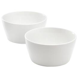 Martha Stewart - Selma 2 Piece 5.75 Inch Fine Ceramic Cereal Bowl Set - White