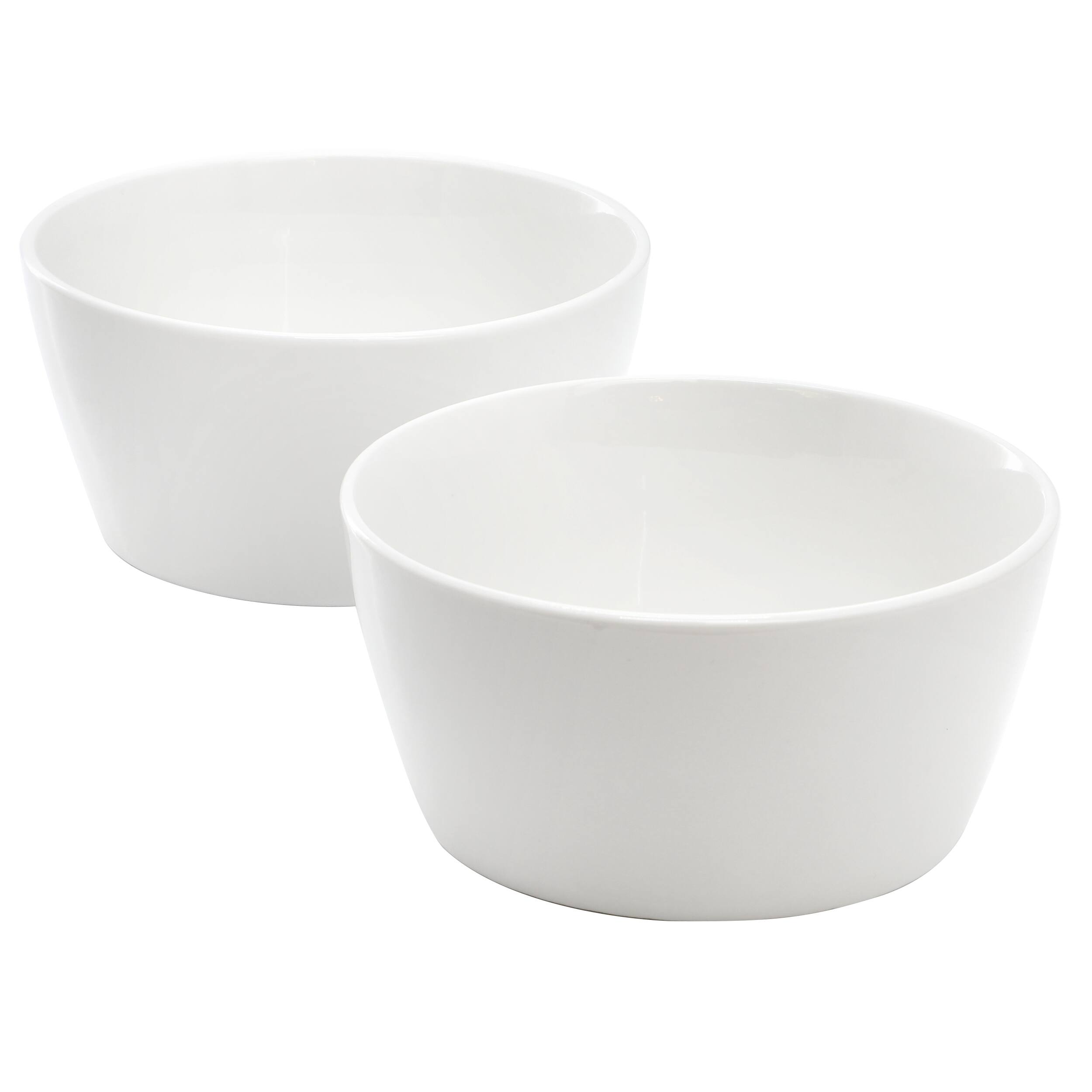 Front. Martha Stewart - Martha Stewart Selma 2 Piece 5.75 Inch Fine Ceramic Cereal Bowl Set in White - White.