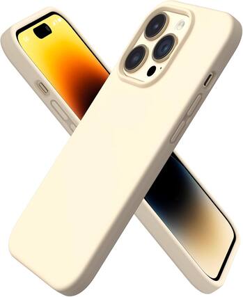 Front. Ornarto - ORNARTO Designed for iPhone 14 Pro Case 6.1", Slim Liquid Silicone 3 Layers Full Covered Protective Cover-Baby Yellow - Baby Yellow.