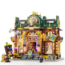 Lumibricks - Steampunk Time-Rift Library 3187-Piece Modular Building Set with LED Lights, Display Model for Age 16+