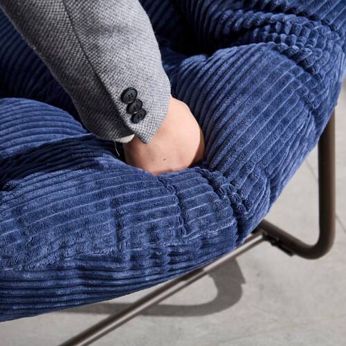 Alt View 6. GOODSILO - Outdoor Rattan Rocking Chair Padded Cushion Rocker Recliner for Porch, Living Room, Patio, Garden - Navy Blue.