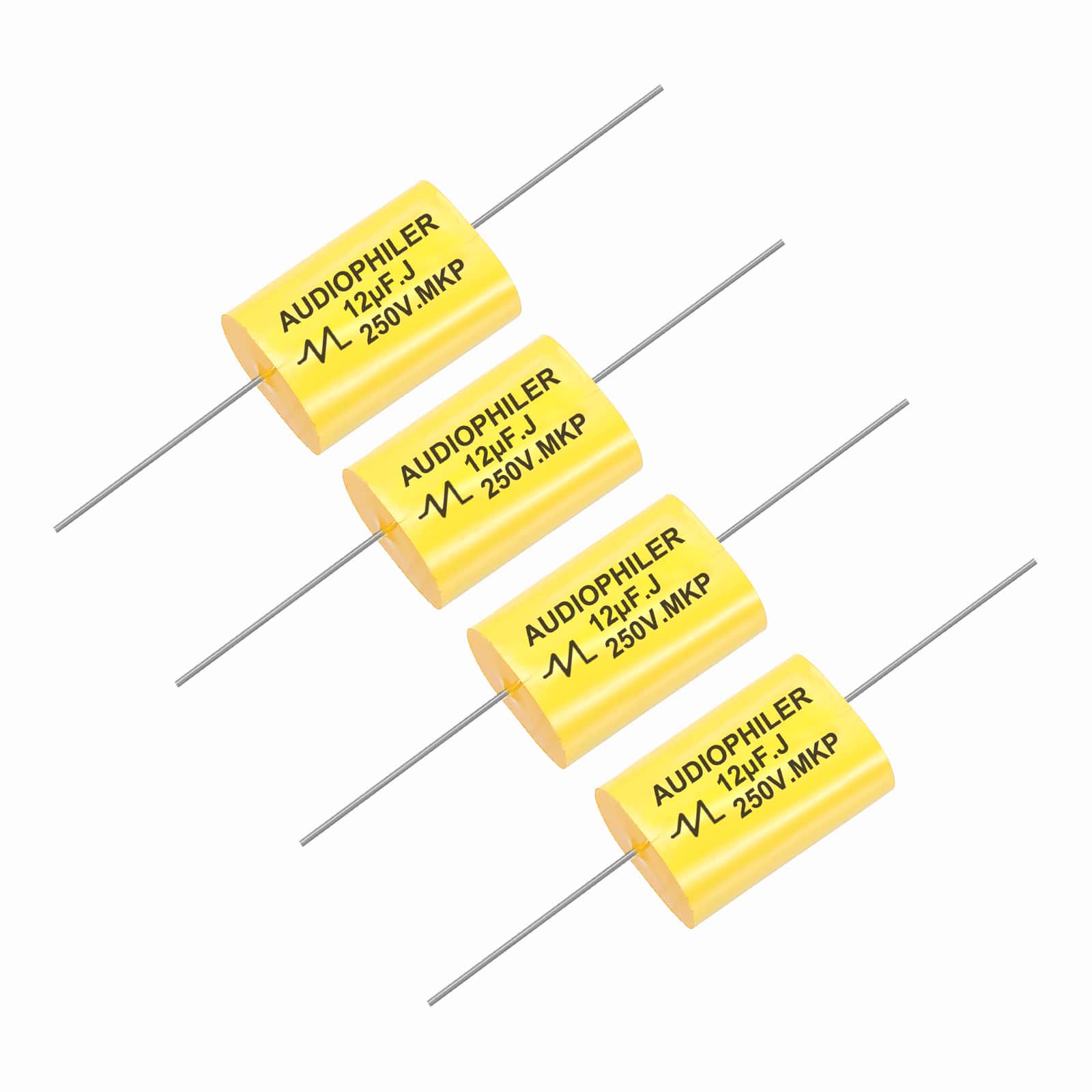 Unique Bargains - 4pcs 12uF High-Frequency Divider Capacitor, 264V Audio Speaker Crossover Non-Polarity Polypropylene MKP Film Capacitors - Yellow price history on PriceWatchPro