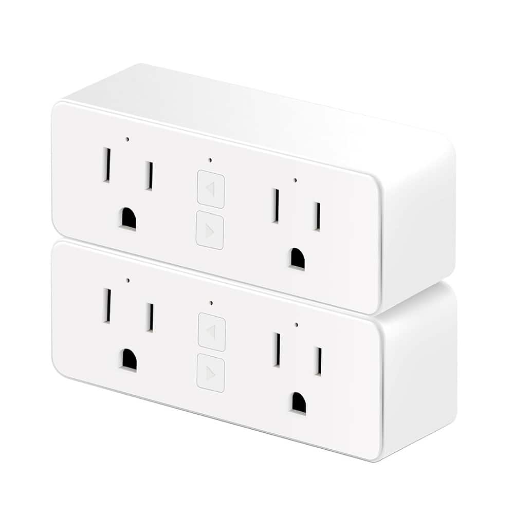 MOSZAR LLC - 15A Wi-Fi Outlet Extender – 2-Pack, Smart App Control - White