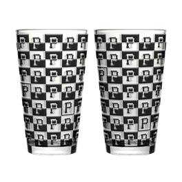 Logo Brands - Pittsburgh Pirates Two-Pack Gridiron Stained 16oz. Pint Glass Set - Multicolor