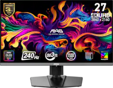- WARRANTY 3 YEARS OLED
- 27" 4K UHD 3840 x 2160
- MAG MSI ARSENAL GAMING
- 240 Hz
- 0.03 ms GTG
- OLED CARE 2.0
- VESA CERTIFIED
- DisplayHDR
- OLED GAMING QD