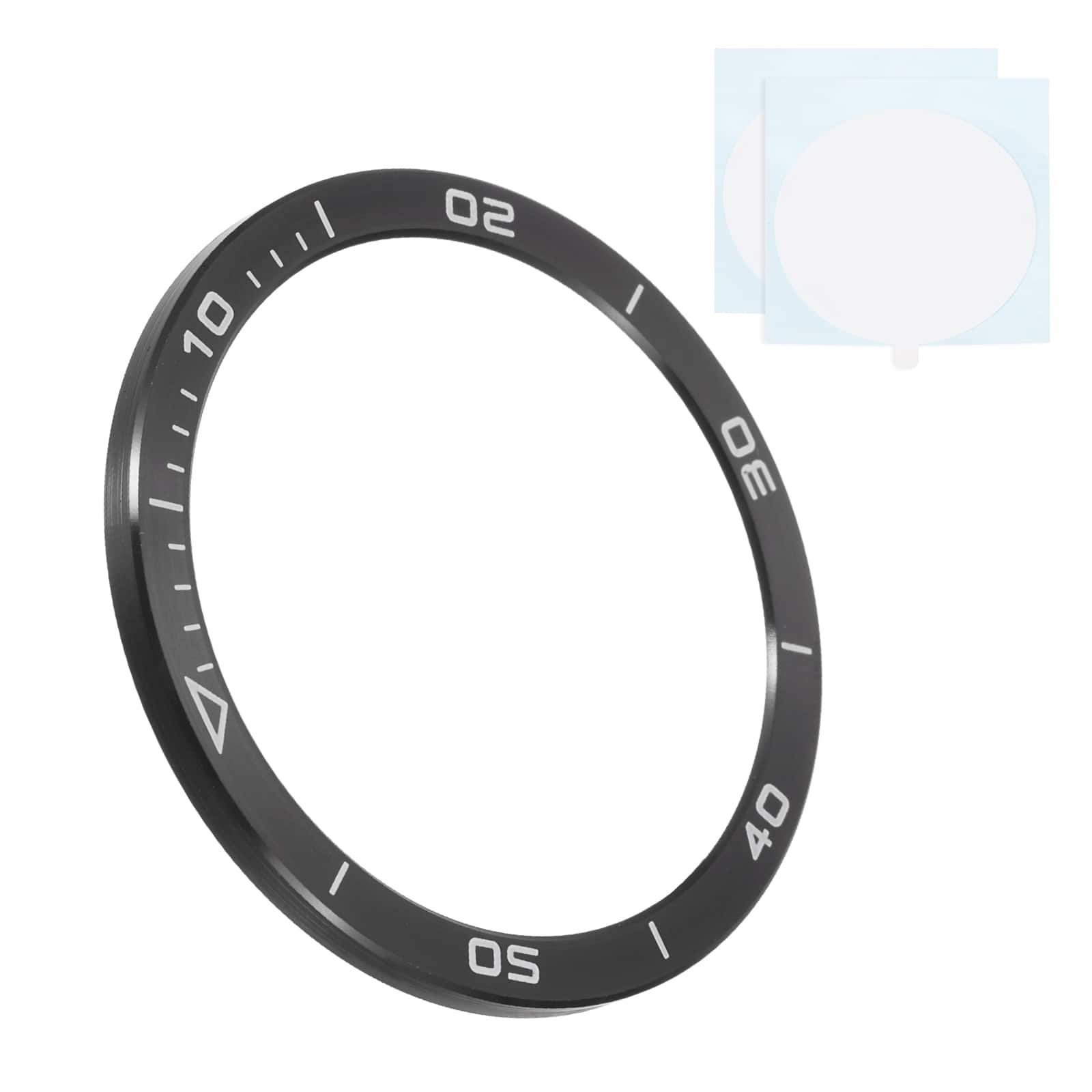 Unique Bargains - 51mm Stainless Steel Bezel Insert Ring Adhesive Bumper Cover for Garmin Fenix 8 Solar - Black/White