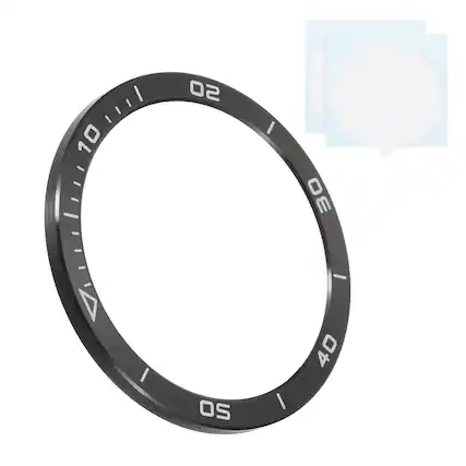 Front. Unique Bargains - 51mm Stainless Steel Bezel Insert Ring Adhesive Bumper Cover for Garmin Fenix 8 Solar - Black/White.