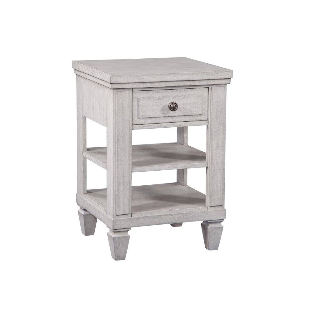 Front. American Woodcrafters - Salter Path 1-Drawer Nightstand - White with Grain - White.