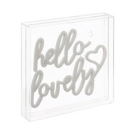 Jonathan Y - Hello Lovely 10" Square Contemporary Glam Acrylic Box USB Operated LED Neon Light - Pink
