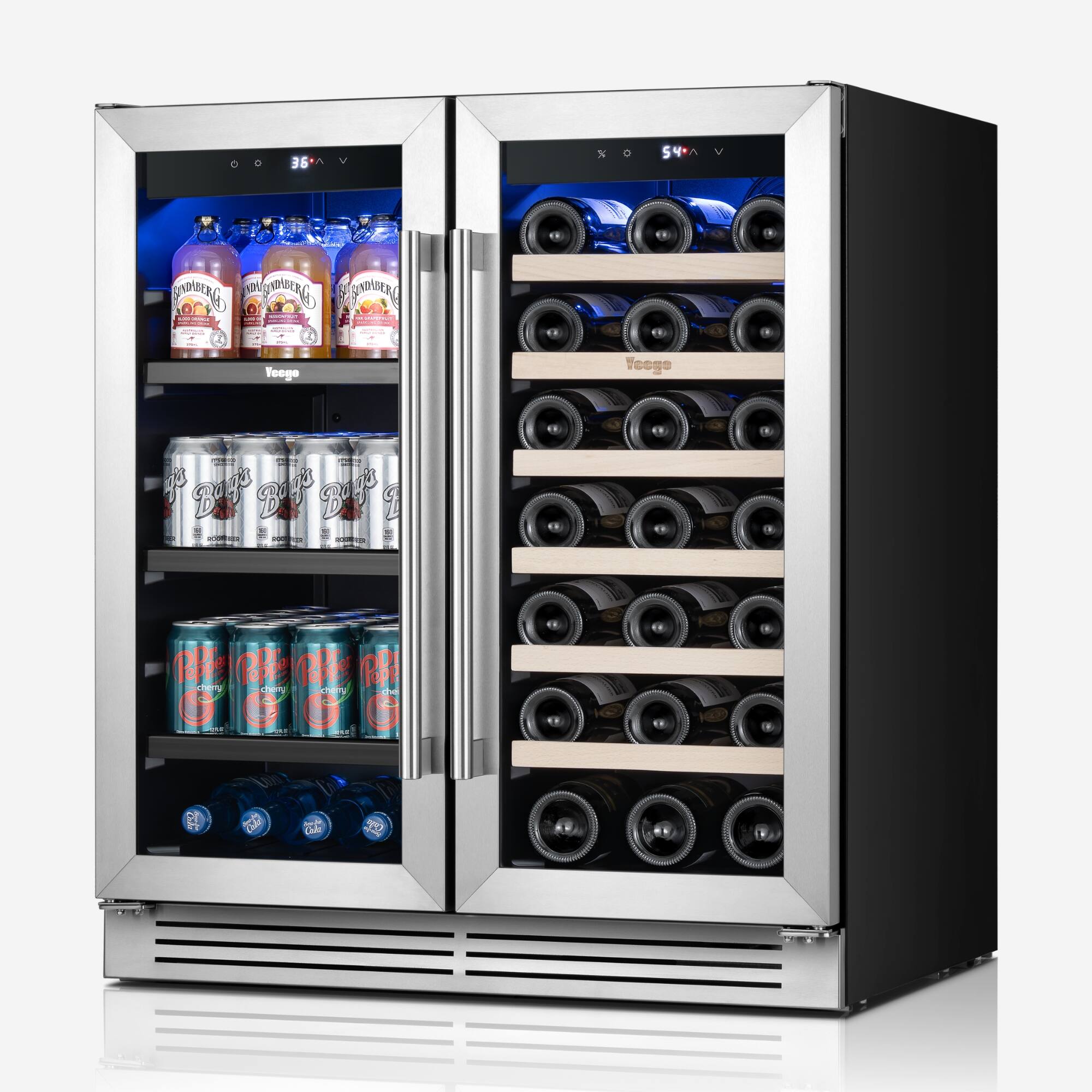 Sure, here is the corrected and grouped text from the image:

**Left Side:**
- 36°C
- Vegggo
- BUP
- cherry
- TONIC
- TONIC

**Right Side:**
- 54°C
- Vegggo